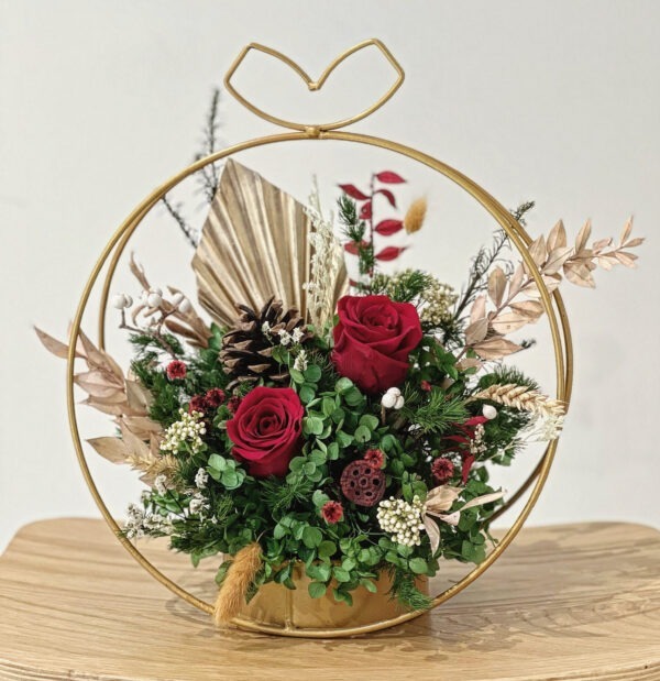 Christmas forever dry preserved flower arrangement